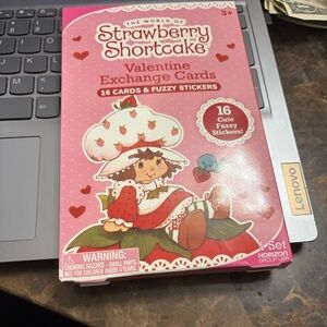 Strawberry Shortcake Valentine Exchange Cards with Fuzzy Stickers